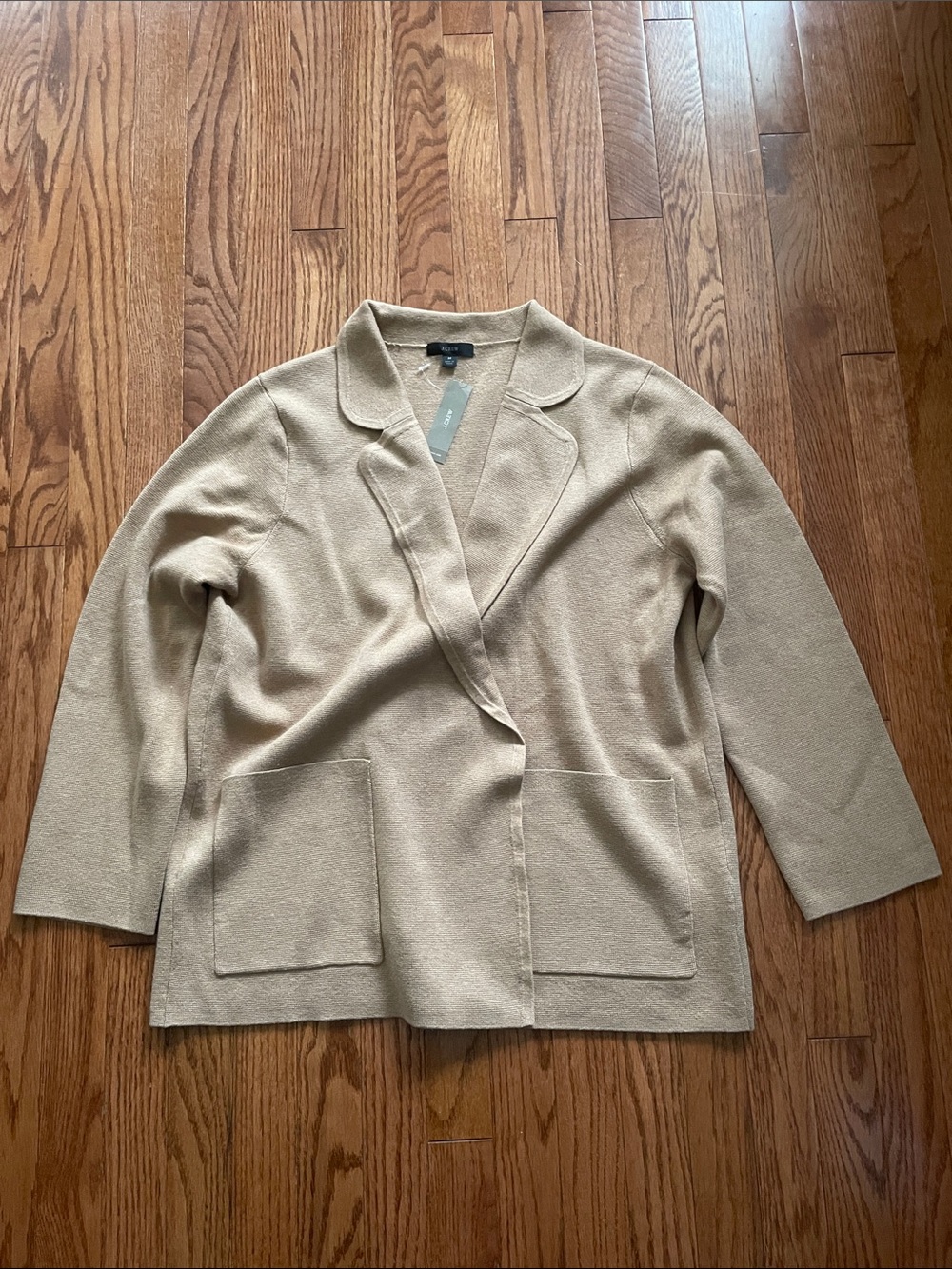 J. Crew Eloise Sweater Blazer Heather Khaki Women’s Sz Medium NWT